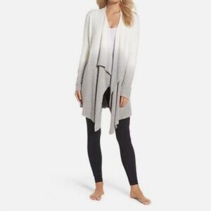 Barefoot Dreams Cream and Gray Women's Cardigan